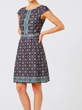 J. CREW 100% Silk Cap Sleeve Black Floral Midi Dress